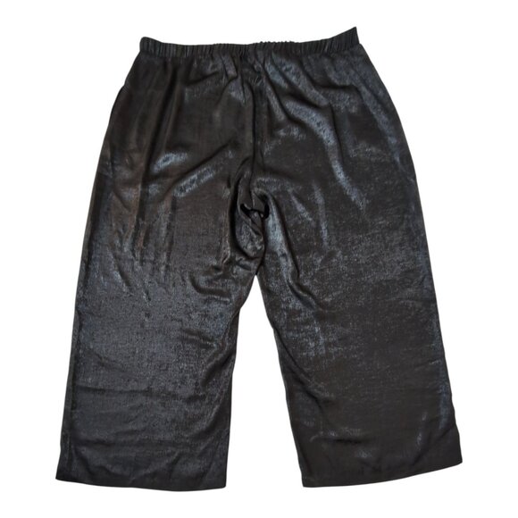 Johnny Was Wide Leg Pants NWT Womens Plus Size 2X Jade Black Shimmer Evening - Picture 2 of 7